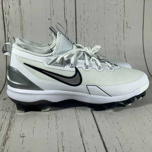 Nike Force Trout 9 Elite MCS Baseball Cleats White Silver Mens 10.5 FZ0884-102