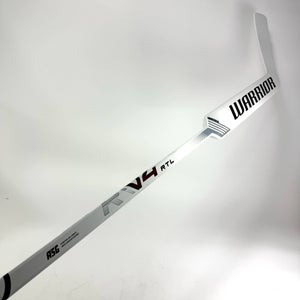 New Regular White/Maroon Warrior Ritual V4 Goalie Stick | 25" Paddle Wedge Curve | R305