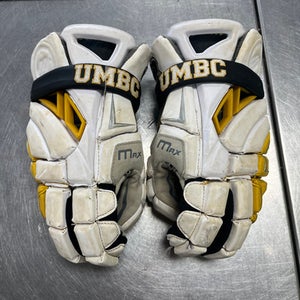 Used Maverik MAX UMBC Lacrosse Gloves Mens White 13" 11849-S000027962