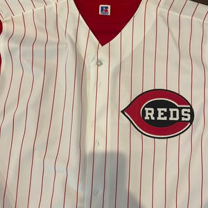 Cincinnati Reds Jersey White With Red Pinstripes