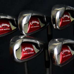 CALLAWAY BIG BERTHA IRON SET 6-9 PW SHAFT:SENIOR LENGTH39IN RH NEW GRISP