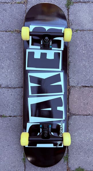 BAKER SKATEBOARDS LOGO COMPLETE SKATEBOARD 8.25 BLACK /WHITE