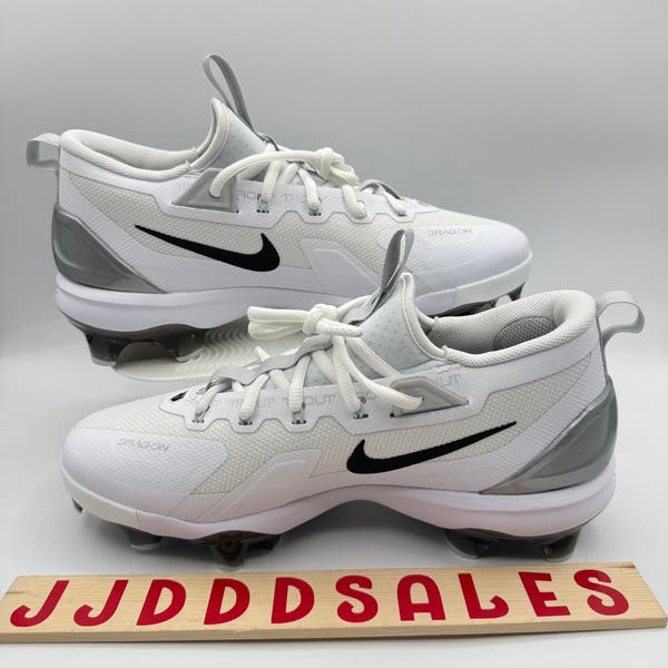 Nike Force Trout 9 Elite MCS Baseball Cleats Mens‎ FZ0884-102 White Nike Force Trout 9 Elite MCS Baseball Cleats White Silver  main image 3