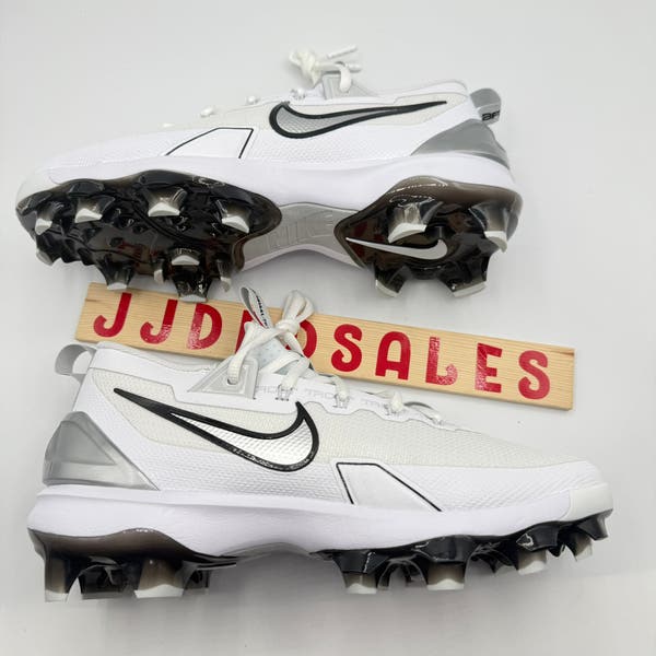 Nike Force Trout 9 Elite MCS FZ0884-102 Mens White Silver Baseball Cleats LIQ542 Nike Force Trout 9 Elite MCS Baseball Cleats White Silver  main image 2