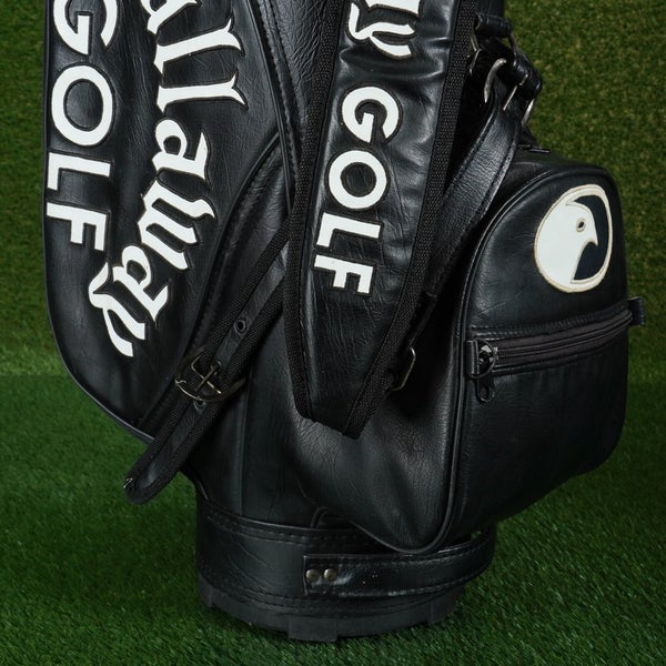 dn1 Callaway GOLF BAG オールレザー 黒 VINTAGE CALLAWAY HAWKEYE STAFF BAG 6 WAY DIVIDERS GOLF
