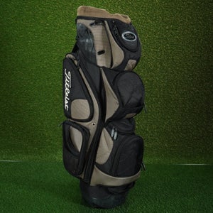 VINTAGE & UNIQUE TITLEIST CART BAG 9 WAY DIVIDERS MEN'S GOLF BAG BLACK / GOLD