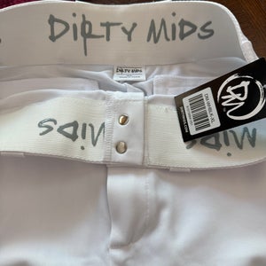 Dirty Mids - 2 Pair XL  Baseball Game Pants White With Black Braid And Gray
