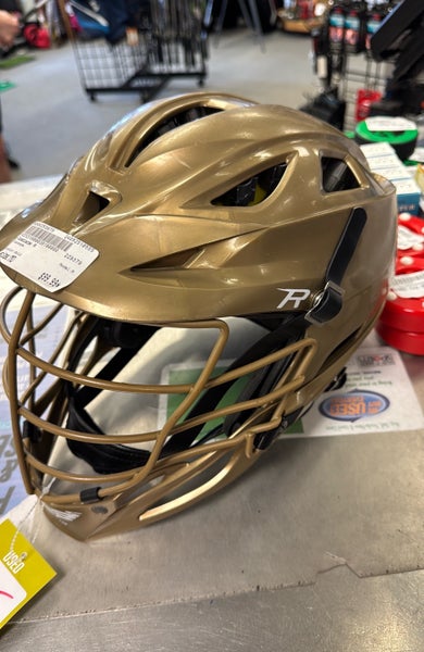 Gold Cascade R Used lacrosse lax Helmet player medium adult senior