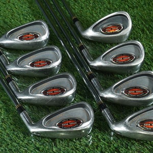 TURBO POWER GOLF STEEL PLUS XP-8 IRONS SET 4-SW, MENS REGULAR FLEX PRECISION RH