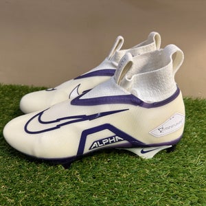 Nike Alpha Menace Elite 3 P Football Cleats White/Purple Men 10.5 DM1792-101 NEW