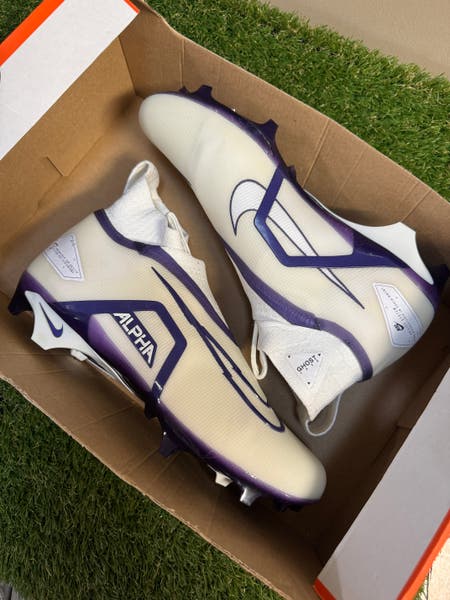 Nike Alpha Menace Elite 3 P Football Cleats White/Purple Men  display picture 1