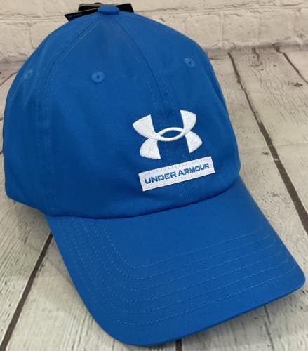 Under Armour Mens One Size Cap Adjustable Buckle Sweat Band Curved Brim Blue