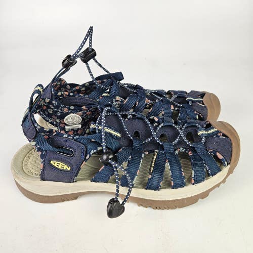 KEEN Whisper Waterproof Sport Sandals Womens Size 6.5 Blue Floral Shoe