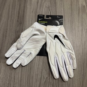 Nike Superbad Football Gloves Sticky Padded White/Gray Men's XL PGF873-102