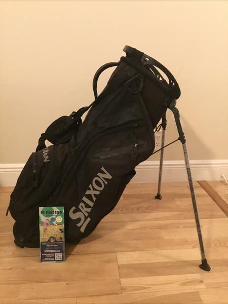 4way Bag／Hypalon black Srixon Stand Black Golf Bag w/ 4-way Dividers & Rain Cover