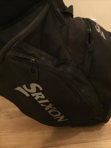 Srixon Stand Black Golf Bag w/ 4-way Dividers & Rain Cover