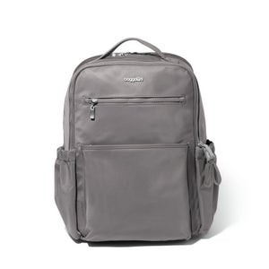 Baggallini Tribeca Bag Unisex Gray Twill Expandable 16" Laptop Backpack QLW369