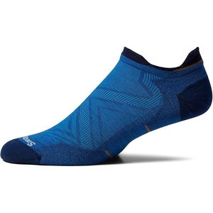 Smartwool Run Socks Men's Large Blue Merino Wool Zero Cushion Low Ankle QLW275
