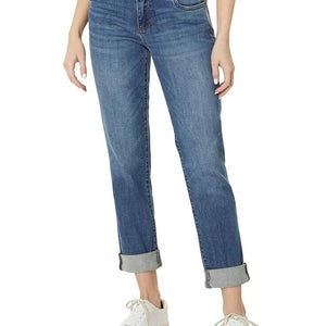 KUT from the Kloth Catherine Boyfriend Jeans Women's 4 Blue Denim Cuffed QLW324