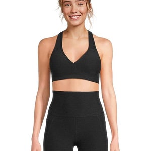 Beyond Yoga Spacedye Lift Your Spirits Sports Bra Women M Black Racerback QLW334