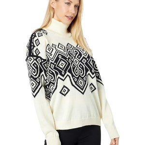 Dale of Norway Falun Heron Sweater Womens Large Off White Aztec 100% Wool QLW381