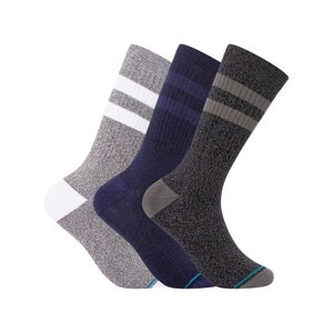 Stance Joven Crew Socks Unisex L Multi Cotton Blend Mid Cushion (3-Pack) QLW339