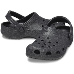 Crocs Classic 205942 Clog Unisex 6M-8W Black Glitter Comfort Casual Shoes QLW362