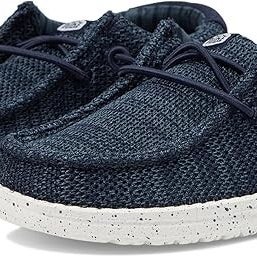 Hey Dude Wally Stretch Sox 42073-410 Kids US 6C Navy Comfort Casual Shoes QLW338