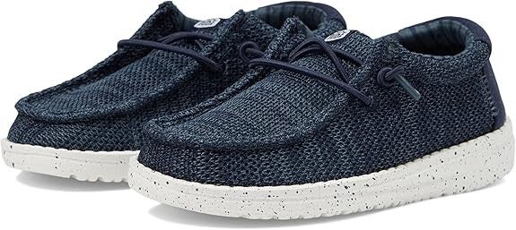 Hey Dude Wally Stretch Sox 42073-410 Kids US 6C Navy Comfort Casual Shoes QLW338