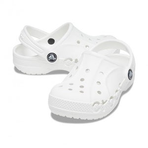 Crocs Baya 207013-100 Clogs Kids 1 White Heel Strap Slip On Comfort Shoes QLW278