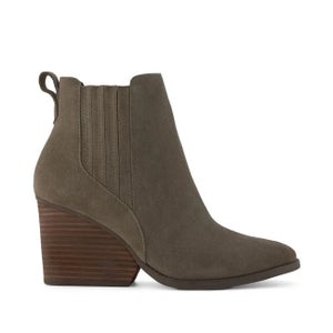 Toms Noa 10021326 Women's 9.5 Olive Suede Comfort Wedge Heel Ankle Boots PQ264