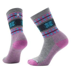 Smartwool Everyday Crew Socks Unisex Large Gray Stratch Snowflake Dream QLW348