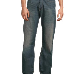 Levi's 505 Jeans Men's 36x34 Blue Denim Dark Wash Straight Leg Zip Fly QLW333