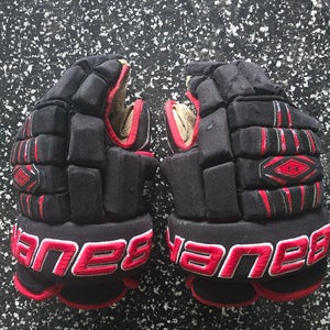 Bauer Gloves 14" (Used) Black and Red