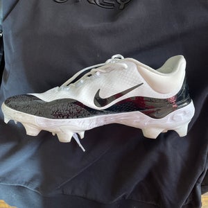 White Men's Size M 14 (W 15) Adult Nike Low Top Alpha Huarache Elite 4 Molded Cleats (New)