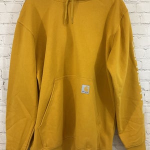 Carhartt Men's Loose Fit Midweight Graphic Hooded Sweatshirt Yellow M Medium