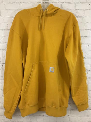 Carhartt Men's Loose Fit Midweight Graphic Hooded Sweatshirt Yellow M Medium
