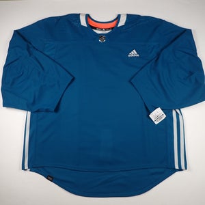 NEW! Goalie Adidas MIC Pro Stock Hockey Practice Jersey Blank TEAL 58G