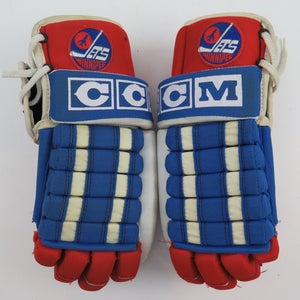 Vintage CCM HG2 Winnipeg Jets Blue Red White Hockey Gloves Senior Medium 14"