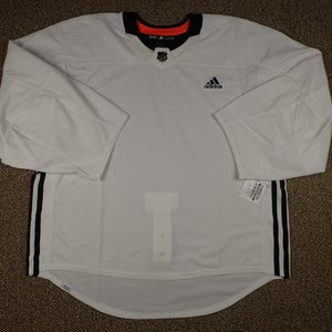 NEW! GOALIE Adidas MIC Pro Stock Hockey Practice Jersey Blank WHITE /Black 58G