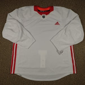 NEW! Adidas MIC Pro Stock Hockey Practice Jersey Blank White / Red
