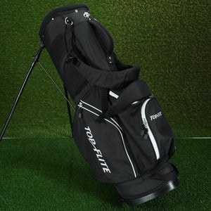 TOP FLITE STAND BAG 5 WAY DIVIDERS GOLF CARRY BAG BLACK / WHITE MENS ~ L@@K!!