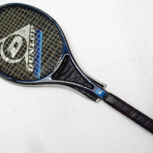 DUNLOP McENROE BORON / GRAPHITE TENNIS RACQUET (4 1/4) LONG STORAGE. W/ COVER