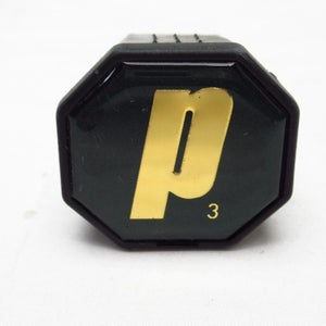 PRINCE BLACK/GREEN/GOLD STYLE TENNIS RACQUET BUTTCAP. SIZE #3 (4 3/8) + STAPLES