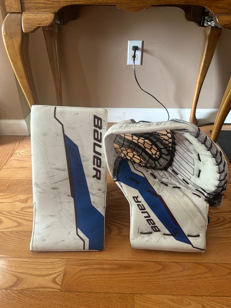 Custom Bauer Shadow Glove & Blocker Set Used - Pro Stock - Senior