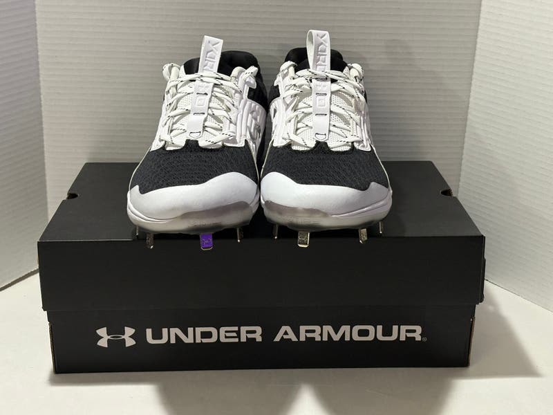 Under Armour Yard Mt Black White 3023439 001 Mens Size 12 NEW Baseball Shoes Under Armour Yard Turf Baseball Shoe main image 2
