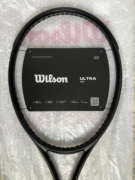 Wilson ultra tourV4 100 BLACKカスタム NEW Wilson Ultra 100 v4 - Noir (All-Black Edition) - 4 3/8