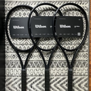 Lot of 3 NEW Wilson Ultra 100 v4 - Noir (All-Black Edition) - 4 3/8