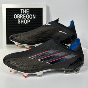 ADIDAS X SPEEDFLOW+ FG BLACK VIVID RED MENS KIDS SOCCER CLEATS SIZE 6.5 PRIMEKNIT WHITE BLUE NEW