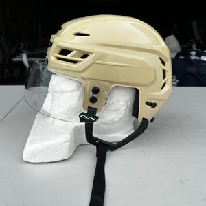 CCM Tacks 710 Pro Stock Hockey Helmet Wheat Beige Small Visor Combo 1770